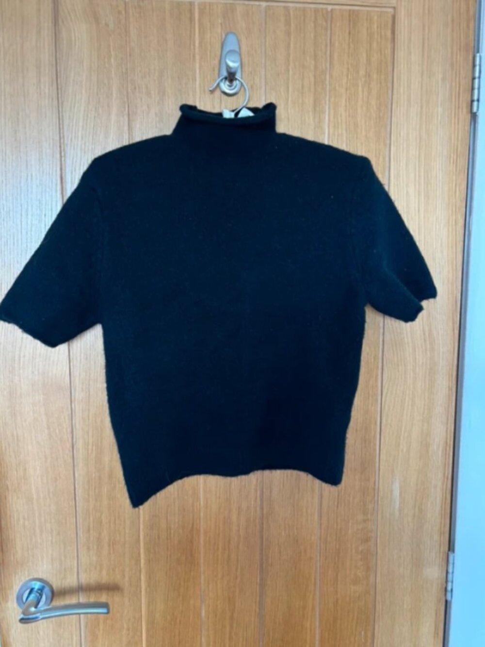 Zara short sleeved polo neck knitted top